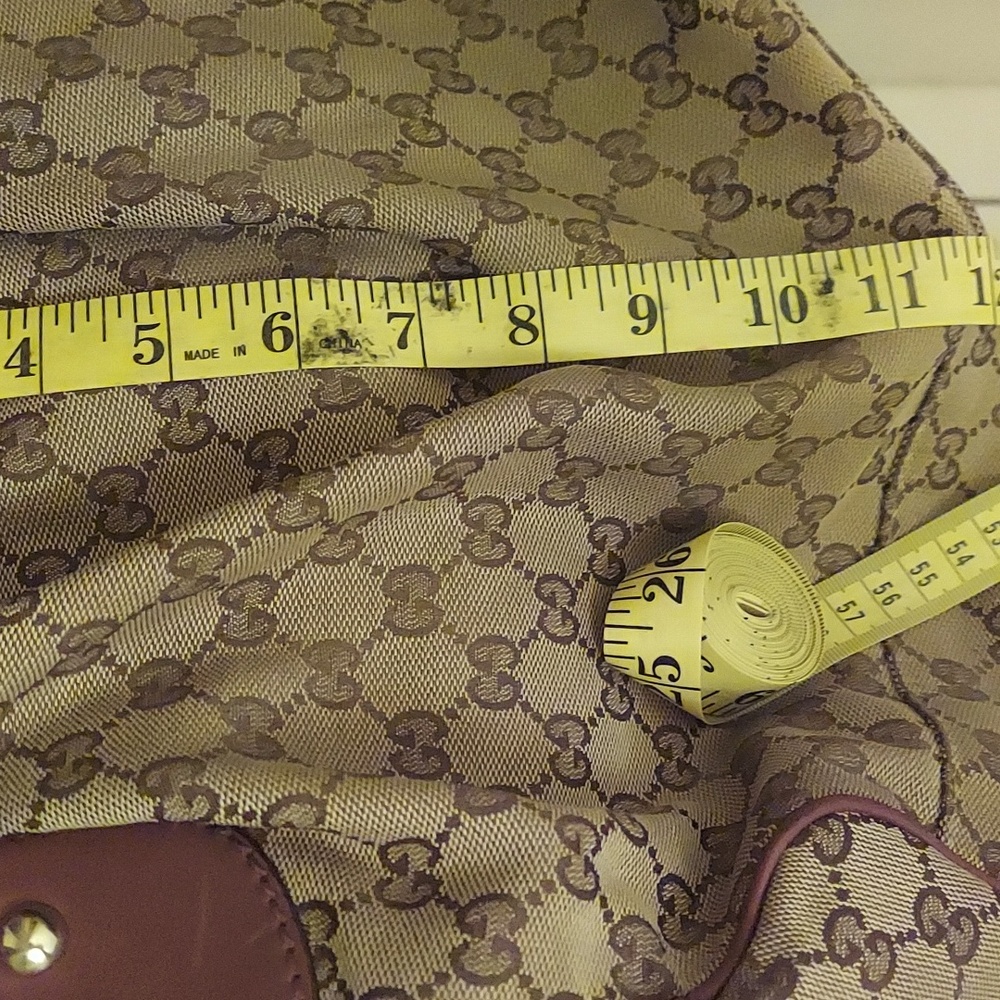Gucci Brown/Beige GG Canvas Sukey Satchel - Picture 10 of 15